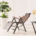 Modern furniture cheap folding steel rattan chair outdoor activity